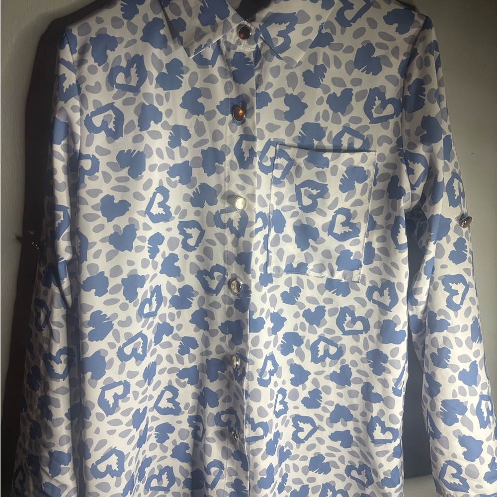 Beautiful silky women’s button down. Long sleeve. Career wear or everyday.